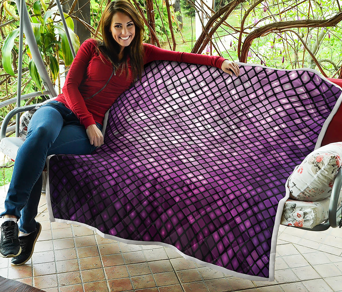 Purple Disco Lights Pattern Print Quilt
