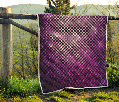 Purple Disco Lights Pattern Print Quilt