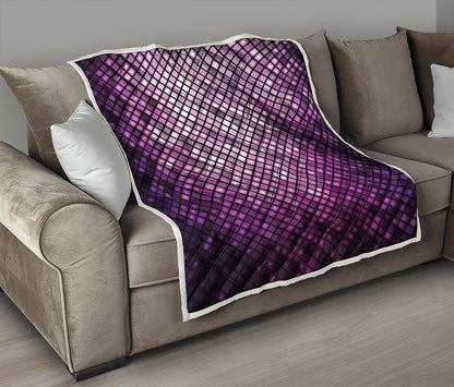 Purple Disco Lights Pattern Print Quilt