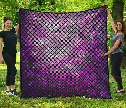 Purple Disco Lights Pattern Print Quilt