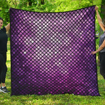 Purple Disco Lights Pattern Print Quilt