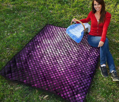 Purple Disco Lights Pattern Print Quilt