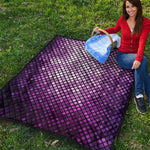 Purple Disco Lights Pattern Print Quilt