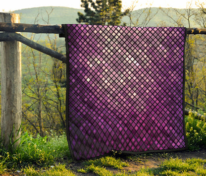 Purple Disco Lights Pattern Print Quilt