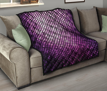 Purple Disco Lights Pattern Print Quilt