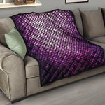 Purple Disco Lights Pattern Print Quilt