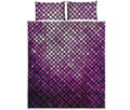 Purple Disco Lights Pattern Print Quilt Bed Set
