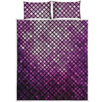 Purple Disco Lights Pattern Print Quilt Bed Set