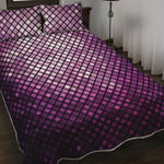 Purple Disco Lights Pattern Print Quilt Bed Set