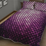 Purple Disco Lights Pattern Print Quilt Bed Set
