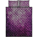 Purple Disco Lights Pattern Print Quilt Bed Set
