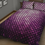 Purple Disco Lights Pattern Print Quilt Bed Set