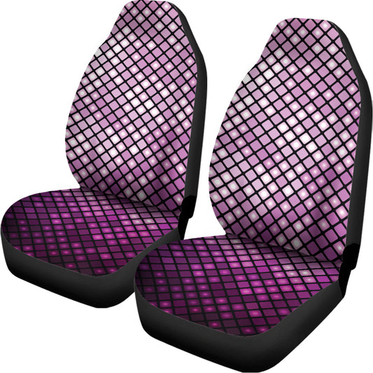 Purple Disco Lights Pattern Print Universal Fit Car Seat Covers