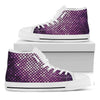 Purple Disco Lights Pattern Print White High Top Shoes