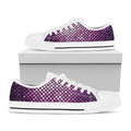Purple Disco Lights Pattern Print White Low Top Sneakers