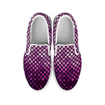 Purple Disco Lights Pattern Print White Slip On Shoes
