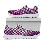 Purple Disco Lights Pattern Print White Sneakers