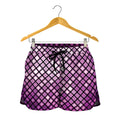 Purple Disco Lights Pattern Print Women's Shorts