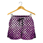 Purple Disco Lights Pattern Print Women's Shorts