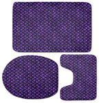 Purple Dragon Scales Pattern Print 3 Piece Bath Mat Set