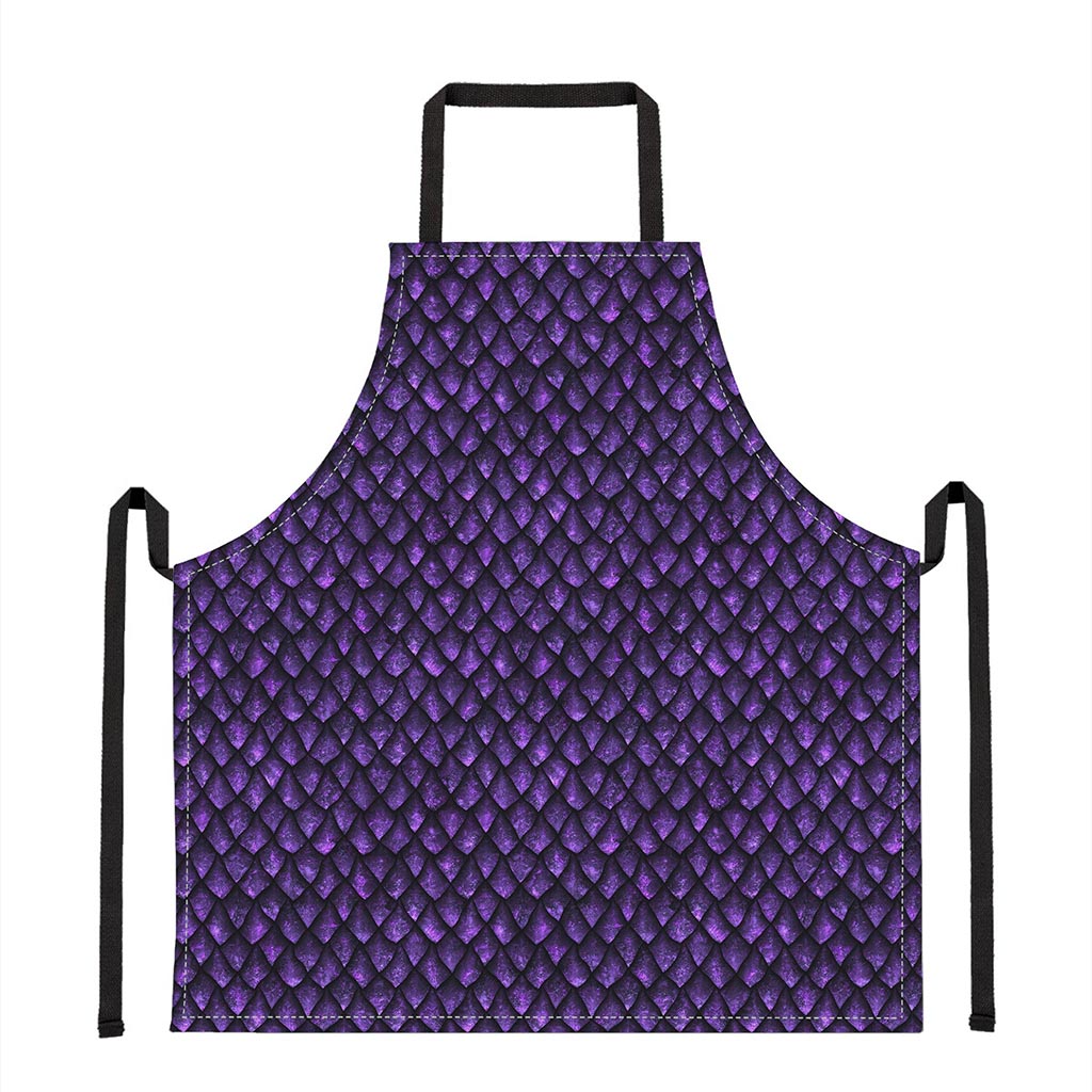 Purple Dragon Scales Pattern Print Apron