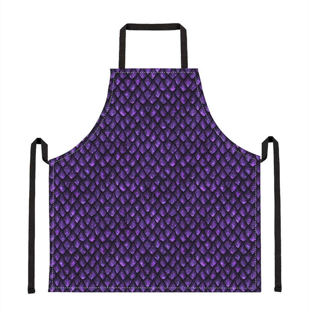 Purple Dragon Scales Pattern Print Apron