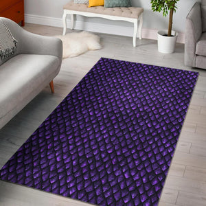 Purple Dragon Scales Pattern Print Area Rug GearFrost