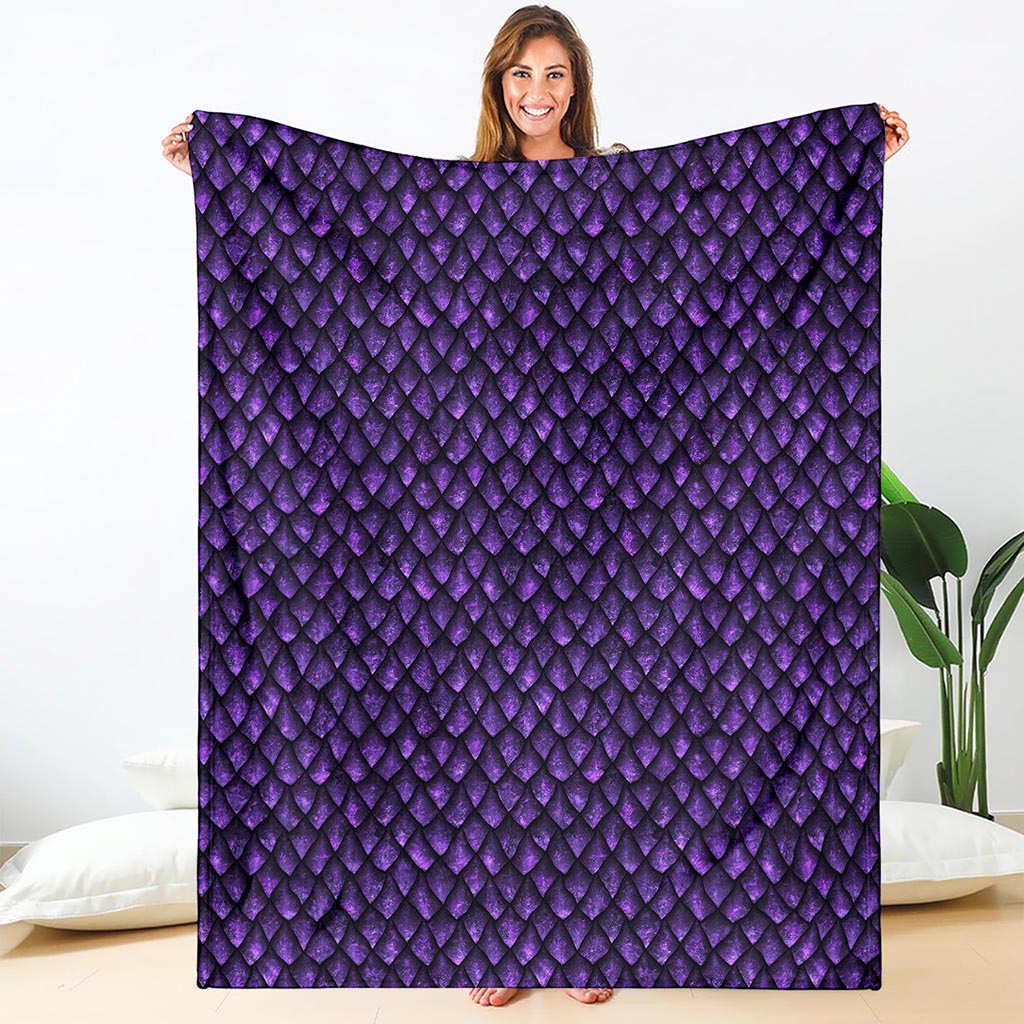 Purple Dragon Scales Pattern Print Blanket