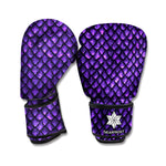 Purple Dragon Scales Pattern Print Boxing Gloves
