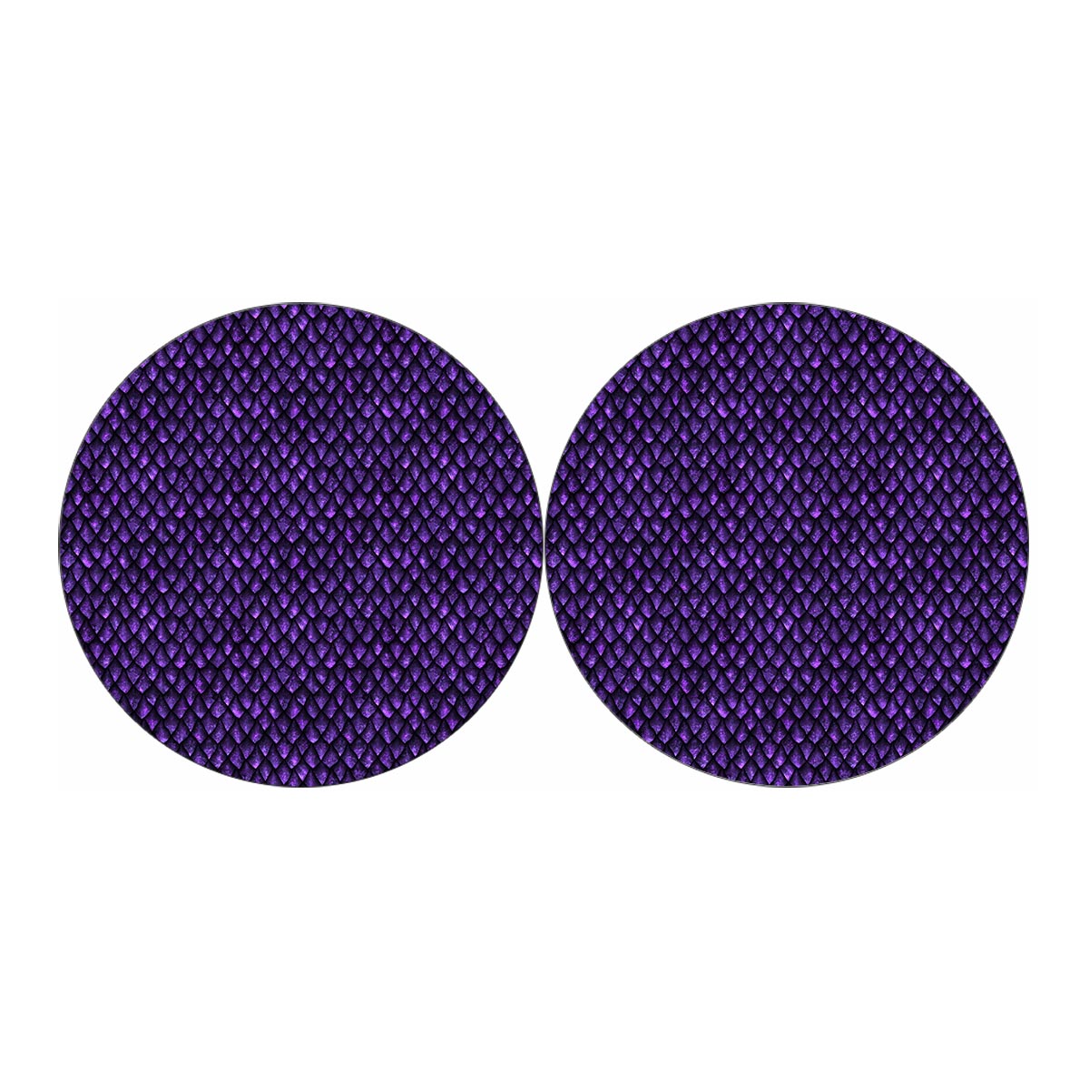 Purple Dragon Scales Pattern Print Car Coasters