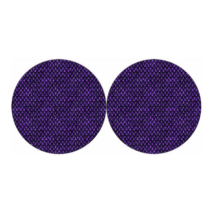 Purple Dragon Scales Pattern Print Car Coasters