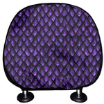 Purple Dragon Scales Pattern Print Car Headrest Covers