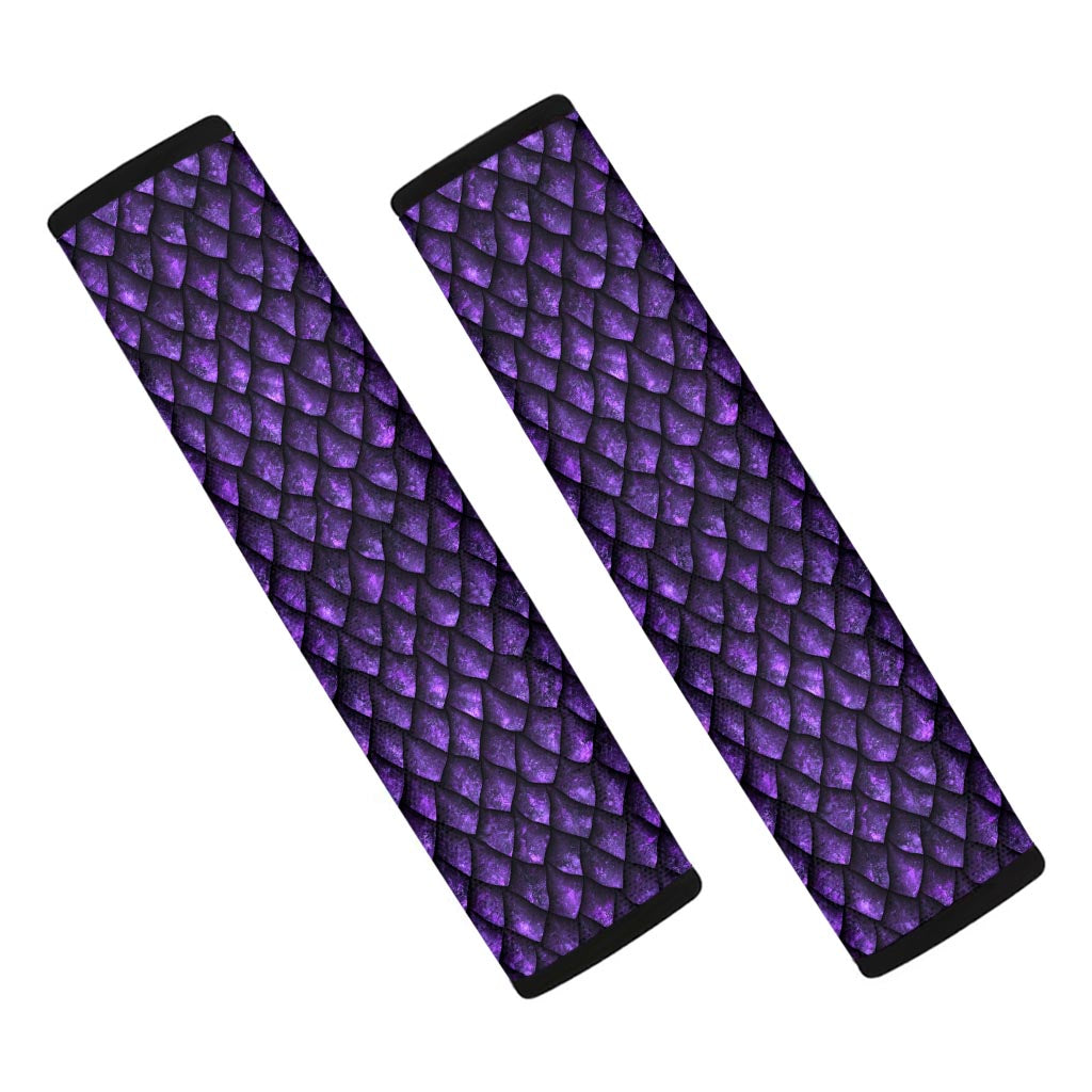 Purple Dragon Scales Pattern Print Car Seat Belt Covers