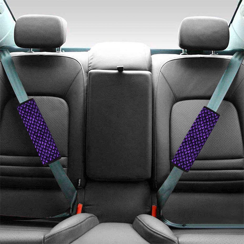 Purple Dragon Scales Pattern Print Car Seat Belt Covers