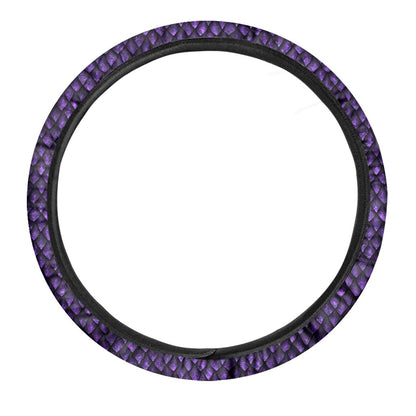 Purple Dragon Scales Pattern Print Car Steering Wheel Cover