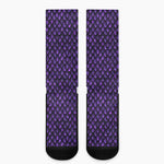Purple Dragon Scales Pattern Print Crew Socks