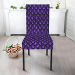 Purple Dragon Scales Pattern Print Dining Chair Slipcover