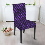 Purple Dragon Scales Pattern Print Dining Chair Slipcover
