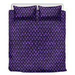 Purple Dragon Scales Pattern Print Duvet Cover Bedding Set