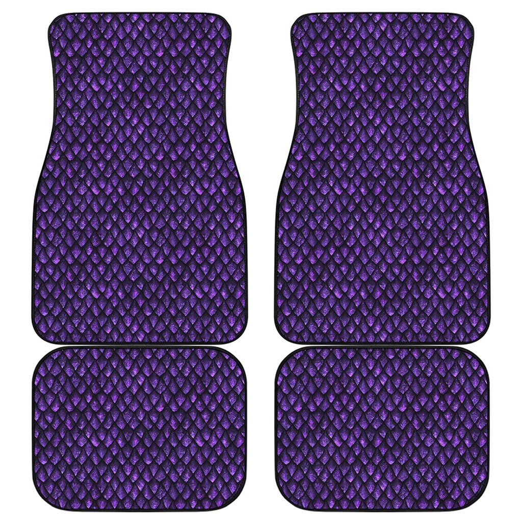 Purple Dragon Scales Pattern Print Front and Back Car Floor Mats