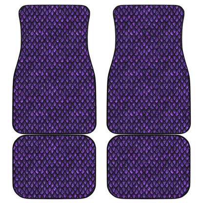 Purple Dragon Scales Pattern Print Front and Back Car Floor Mats