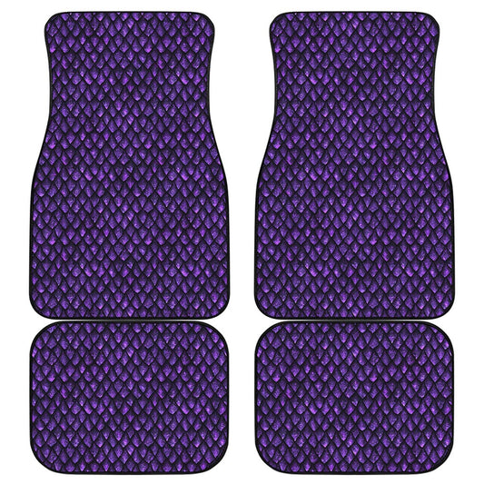 Purple Dragon Scales Pattern Print Front and Back Car Floor Mats