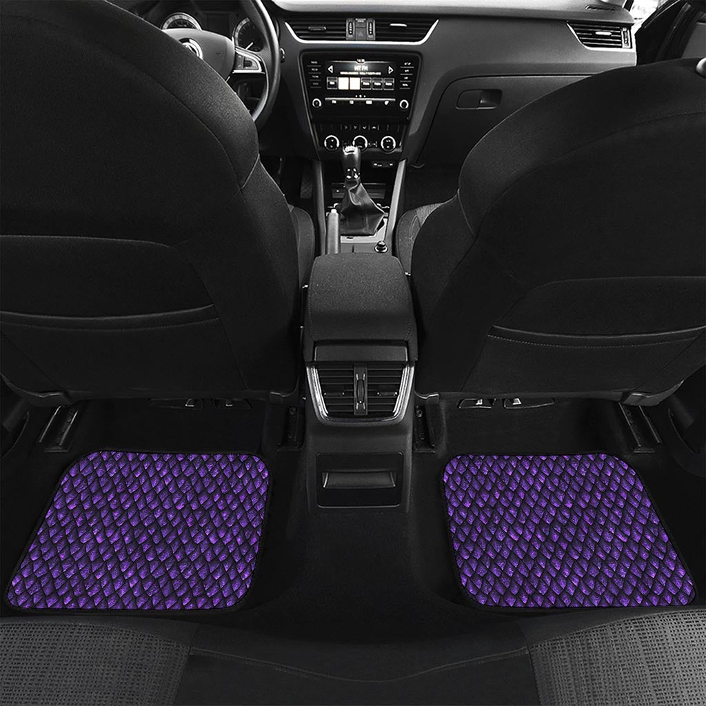 Purple Dragon Scales Pattern Print Front and Back Car Floor Mats