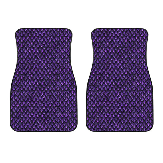 Purple Dragon Scales Pattern Print Front Car Floor Mats