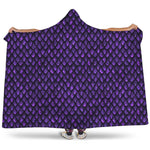 Purple Dragon Scales Pattern Print Hooded Blanket