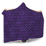 Purple Dragon Scales Pattern Print Hooded Blanket