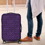 Purple Dragon Scales Pattern Print Luggage Cover GearFrost