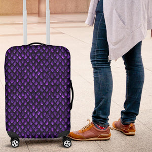 Purple Dragon Scales Pattern Print Luggage Cover GearFrost