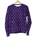 Purple Dragon Scales Pattern Print Men's Crewneck Sweatshirt