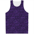 Purple Dragon Scales Pattern Print Men's Tank Top